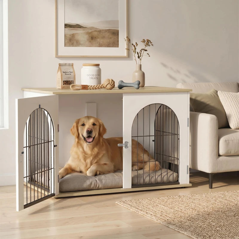 Wooden Double Dog Crate Furniture