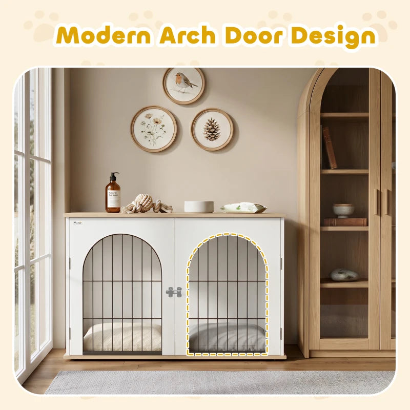 Wooden Double Dog Crate Furniture